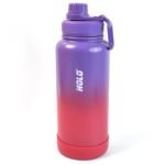 Two Tone Pink Stainless Steel Water Bottle | Copper Coated Vacuum Insulation | Powder Coated | Secure Grip | Leakproof Easy Pour Cap (1000ml) - Image 5