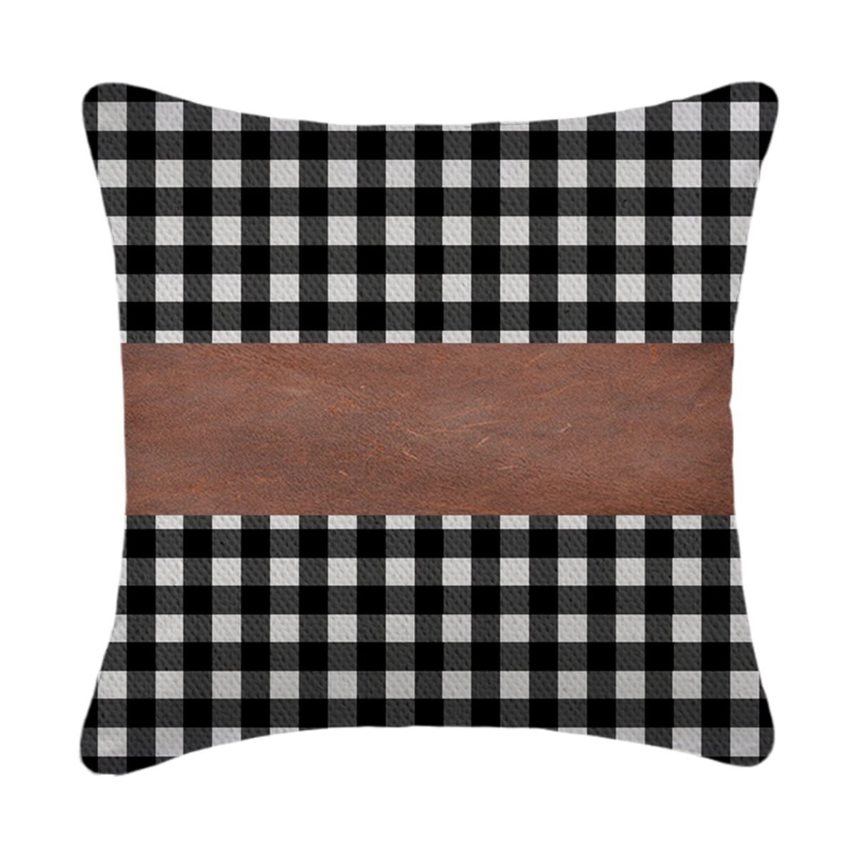 Pillow Covers, Leather & Cotton Cushion Covers (15 × 15 Inch / 1 Pair / 2 Pc) - Image 5