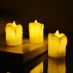 Set of 24 Multicolor Flameless Melted Design Candles for Decoration - Image 7