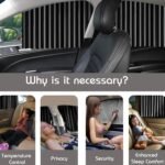 Car Window Curtain Sunshade | 4 Pcs Set with Hooks & Tapes - Image 3