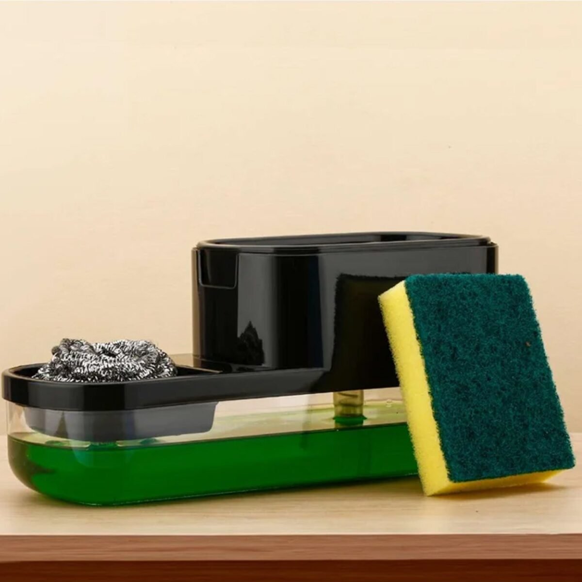 2 in 1 Plastic Dish Soap Liquid Dispenser Sponge Holder (1 Set) - Image 7