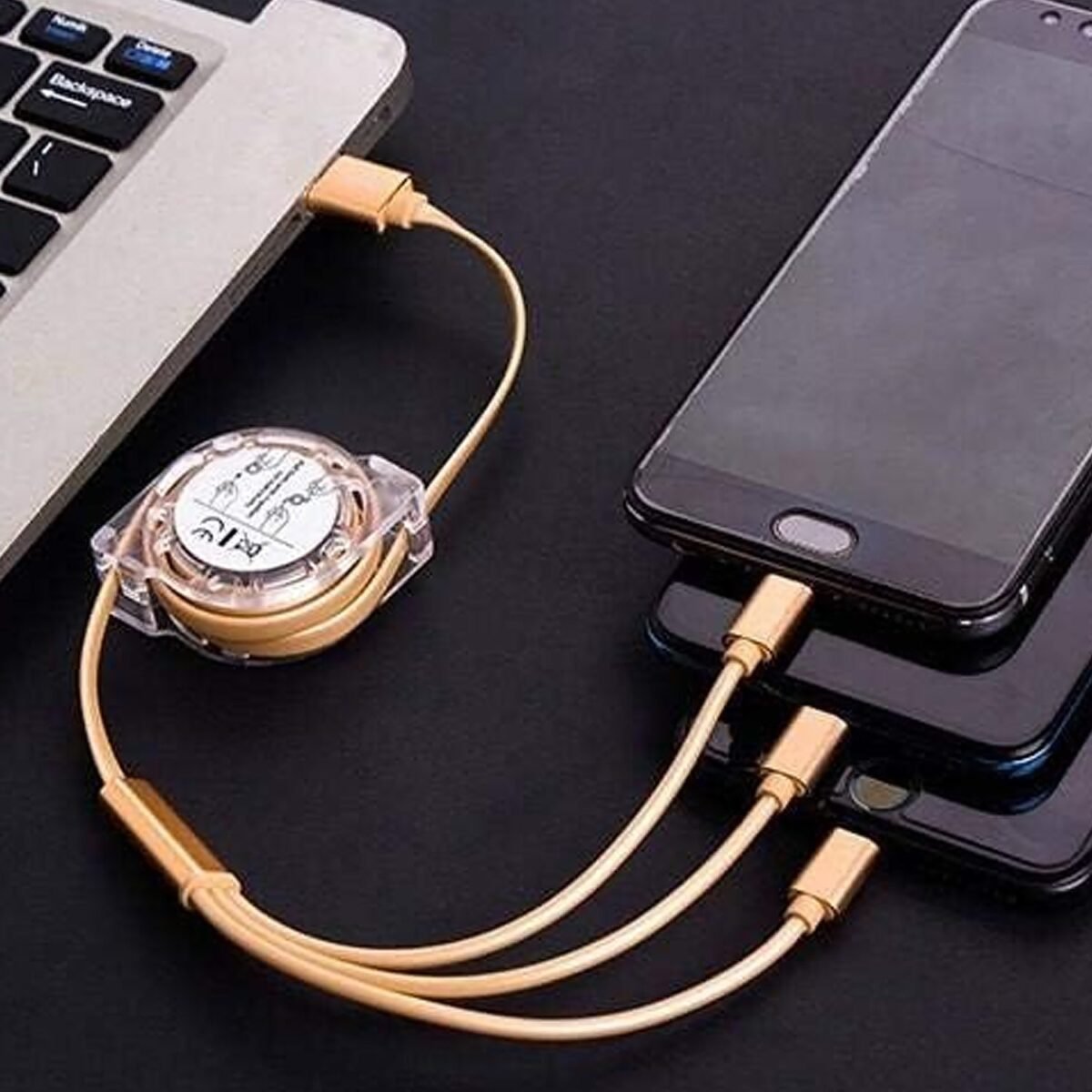 Retractable 3-in-1 Charger Cable for Phones & Android (1 Pc, Multi-USB) - Image 6