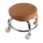 Heavy Duty Steel Base Round Rolling Stool with Wheels Pedicure Stool (1 pc) - Image 5