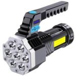 Portable Flashlight / Torch  COB 7LED Hand Light USB Rechargeable Light with Side Light (1 Pc) - Image 5