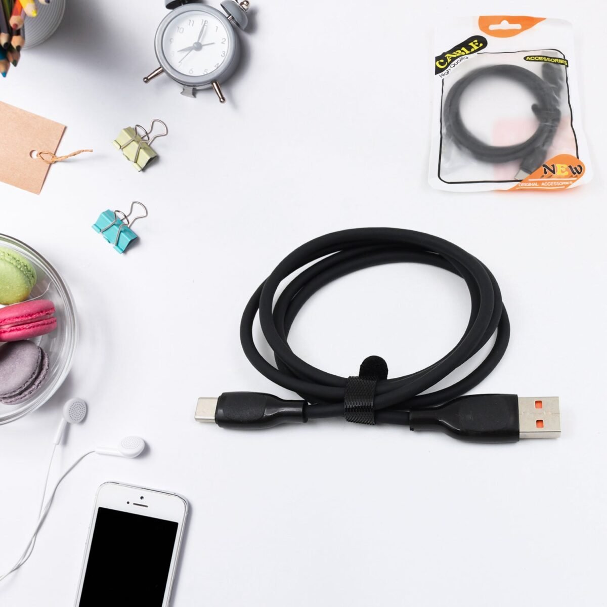 Type C data cable Fast Charging Cable (1 Mtr. Approx / 1 Pc) - Image 1