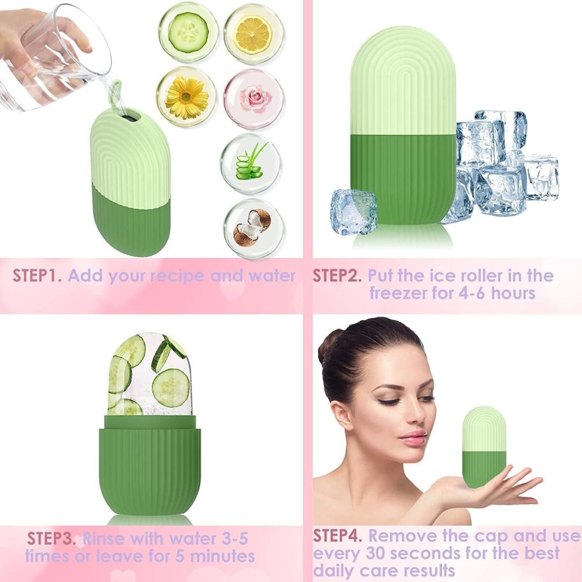 Beauty Ice Roller for Face Massager & Eye Reusable Face Rollers Facial Roller Box - Image 6