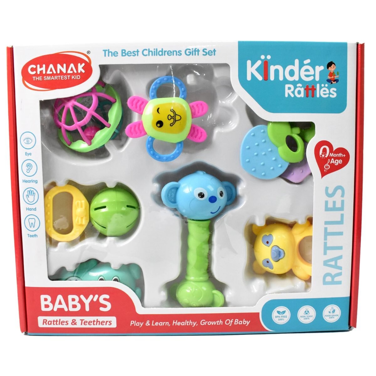 Kinder Rattles Classic Store Plastic Non-Toxic Shake and Grab Ball Baby Rattles & Teethers (8 Pcs Set) - Image 6