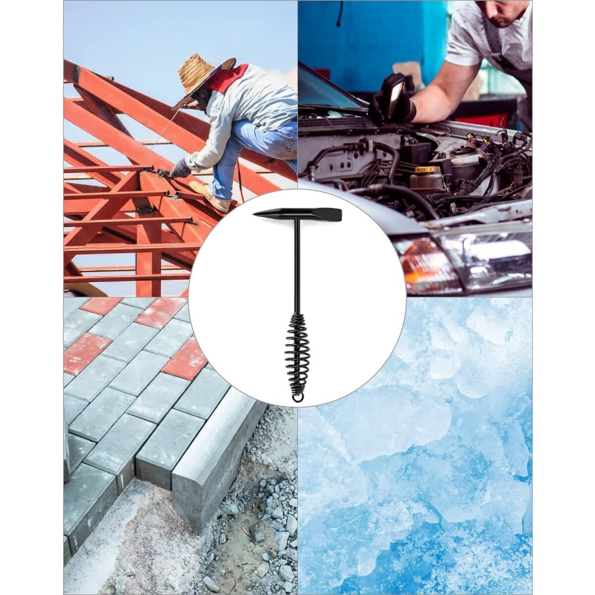 Welding Slag Removal Hammer with Coil Spring Handle | Heavy Duty Chipping Tool for Slag & Spatter Cleaning (1 Pc) - Image 7