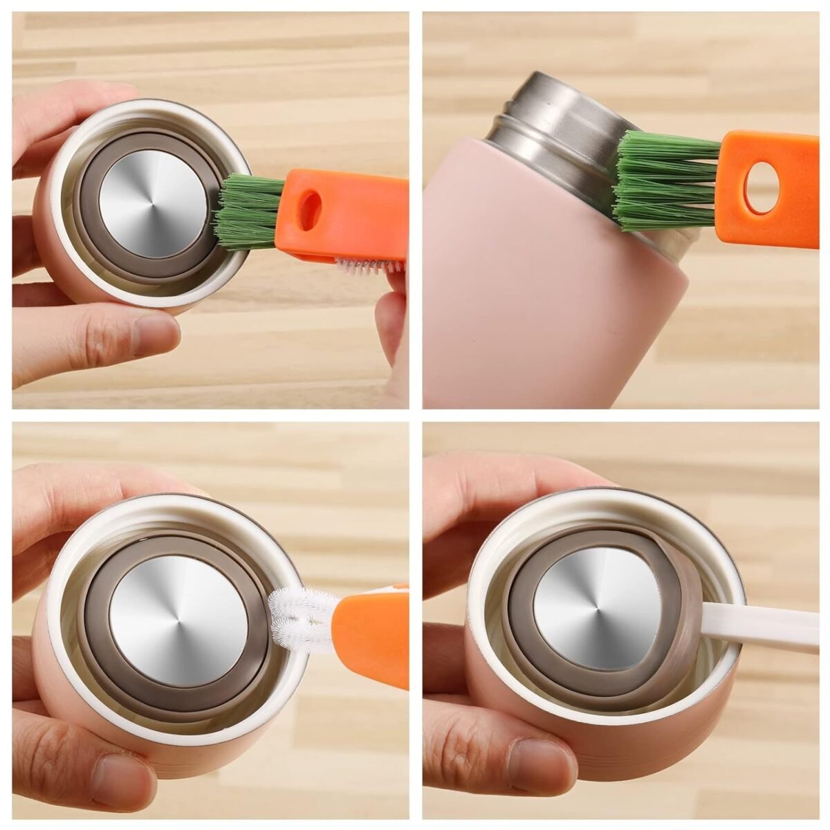 3-in-1 Multifunctional Cleaning Brush Set – Mini Bottle, Cup & Lid Cleaner (1 Pc) - Image 3
