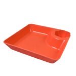 Plastic Plates with Dipping Saucer & Round Dip Part (1 Pc / 18×16 Cm / 1 Pc)