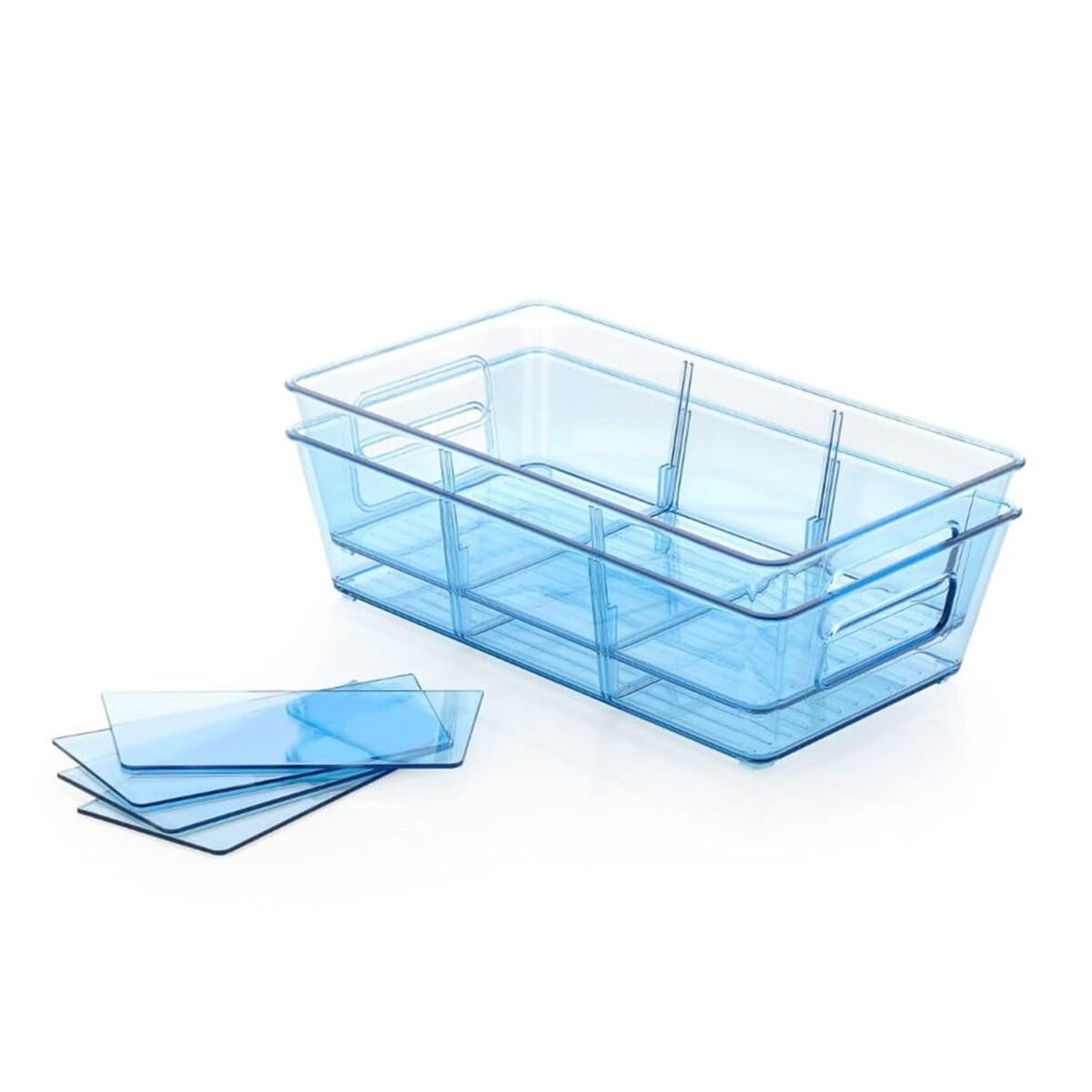 Plastic Refrigerator Organizer Bins, Set Of 2 Stackable Fridge Organizers with Handle, Clear Organizing Food Fruit Vegetables Pantry Storage Bins for Freezer kitchen Cabinet Organization and Storage (2 Pcs Set Mix Color) - Image 4