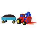 Plastic Tractor Toy Friction Powered Tractor with Bricks Trolley (1 Pc) - Image 5