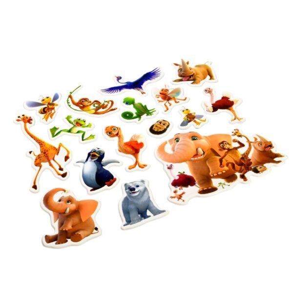 Animals Design Adhesive 3D Stickers (1 Sheet / 22×19 Cm)