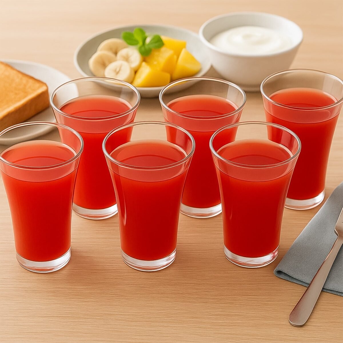 Stylish look Plastic Juicy Glass, Transparent Glasses Set 300ml (6pcs) - Image 1