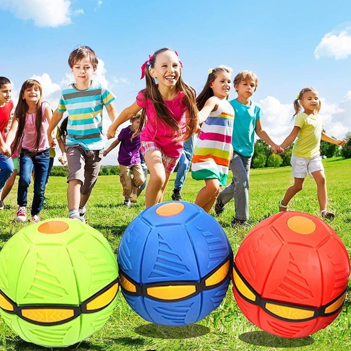 Football Flat Throw Disc - with 3 LED Light Flying Toys - Image 1