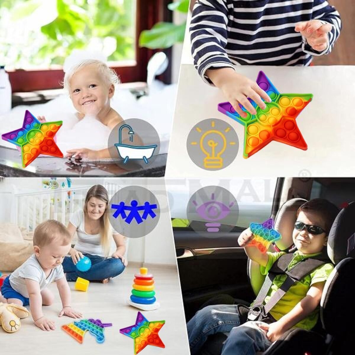 Push  Bubble Fidget Sensory Toy,Autism Special Needs Silicone Stress Relief Toy,Great Fidget Toy Sensory Toys Novelty Gifts for Girls Boys Kids Adults - Image 6