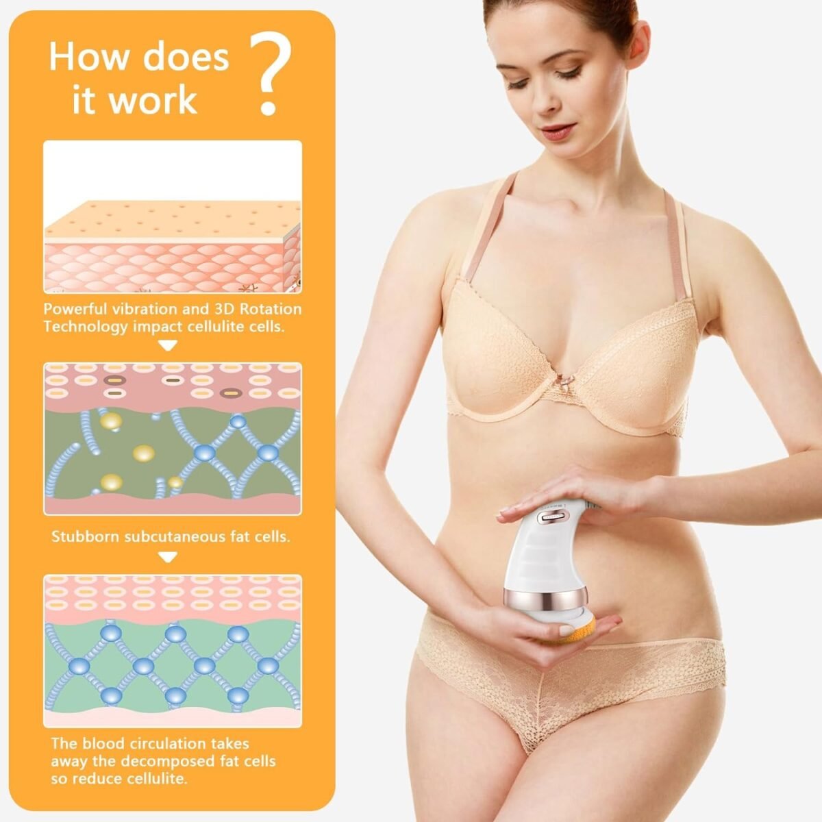 Body Sculpting Massager with 3 Pads, Adjustable Speed, Handheld Electric Massager for Full Body (1 Pc) - Image 4