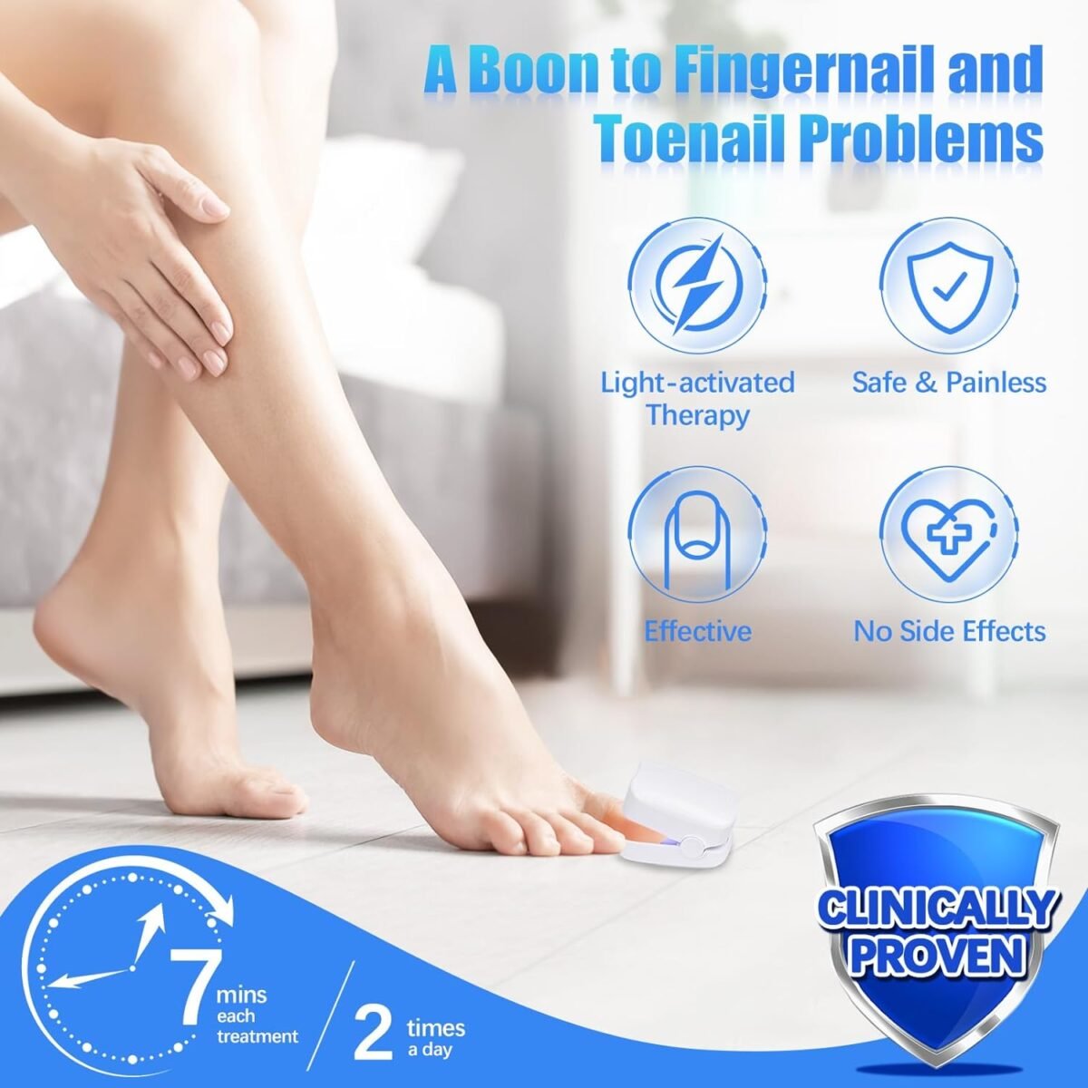 Rechargeable Nail Fungus Laser – Anti-Fungal Device for Toenails, Hands & Feet (Home Use) - Image 8