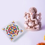 1 Pc Meenakari Wooden Chowki & Bajot Set: For Home & Office Puja (Multicolor) - Image 6