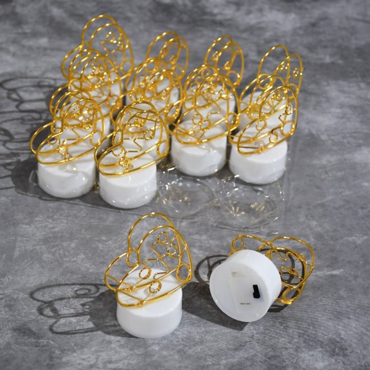 Set of 12 Multicolor Flameless Heart Candles for Decoration - Image 7