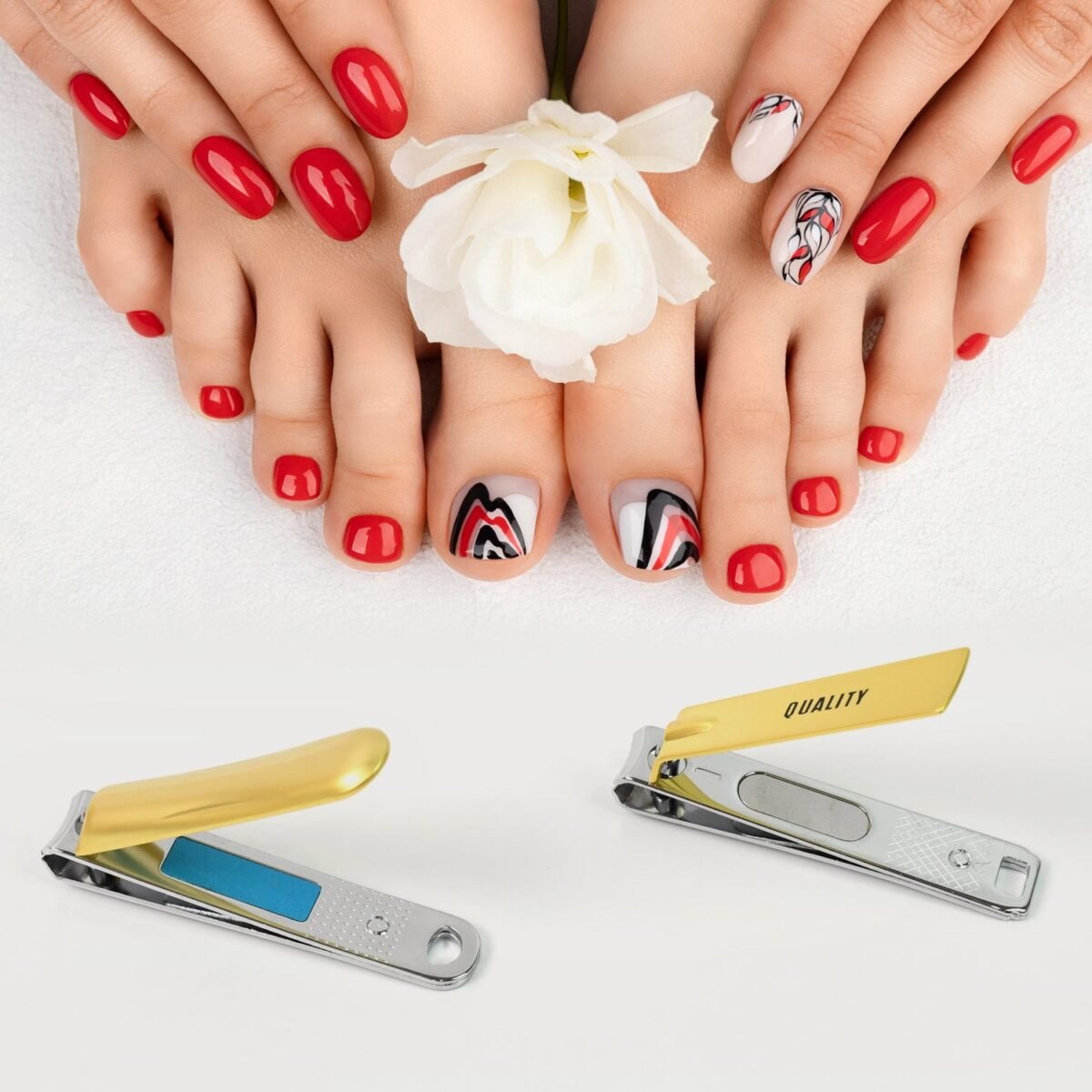 Stainless Steel Folding Portable Large Nail Clippers with Nail File (1 Pc / Mix Design) - Image 3