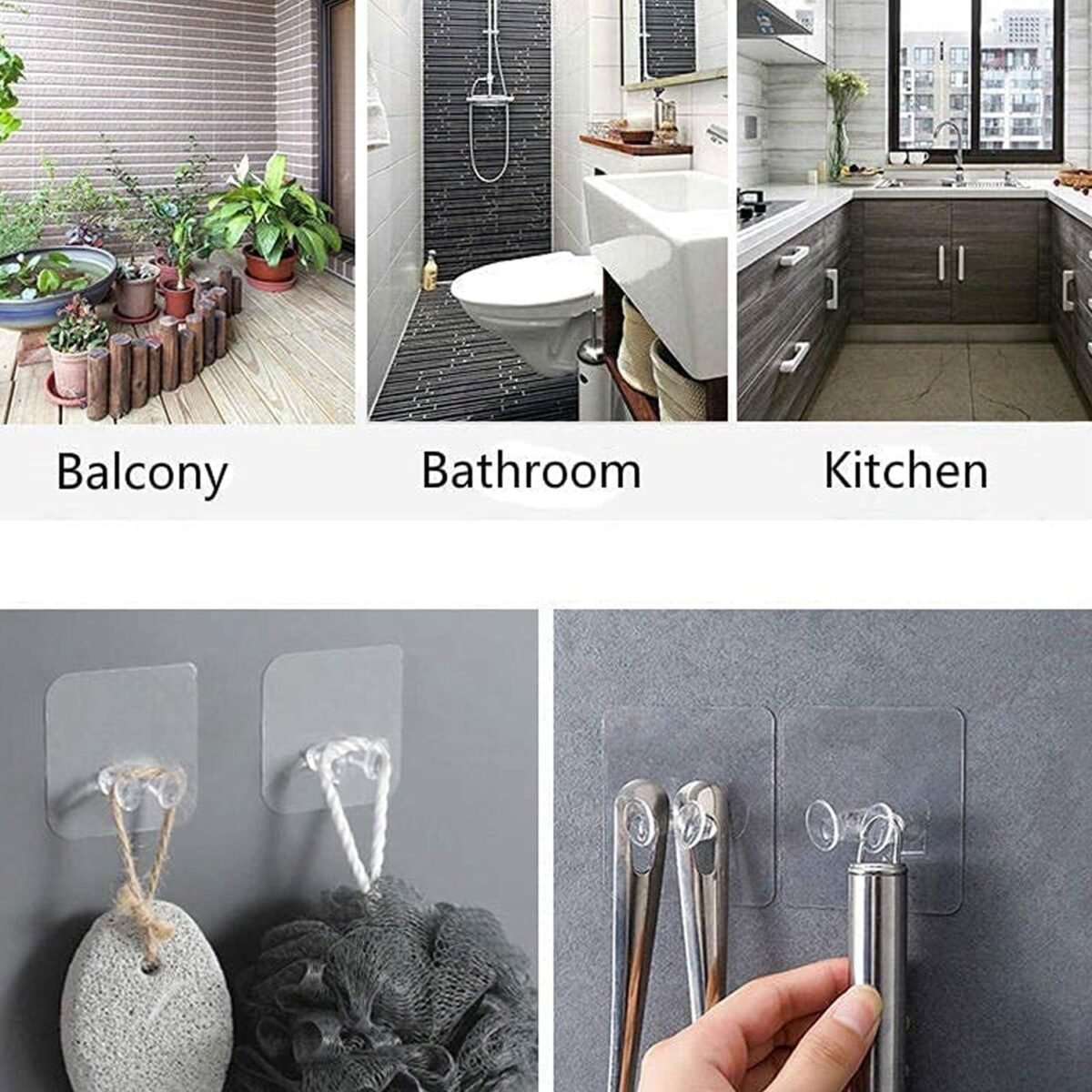 Transparent Self-Adhesive Wall Hook – Drill-Free, Waterproof & Oil-Proof for Toothbrush, Socket (1 Pc) - Image 4