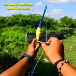 Plastic Archery Bow and Arrow Toy Set with single knife and 3pc Arrow and Target Board, - Image 6