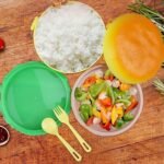 Burger Shape Lunch Box – Double Layer 1000ml Food Container with 2 Spoons for Kids - Image 4
