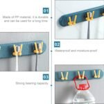 Toothbrush Holder Plastic Bathroom Accessories Organizer Wall Mounted Hanging Mount Shelf & Hooks (1pc) - Image 7