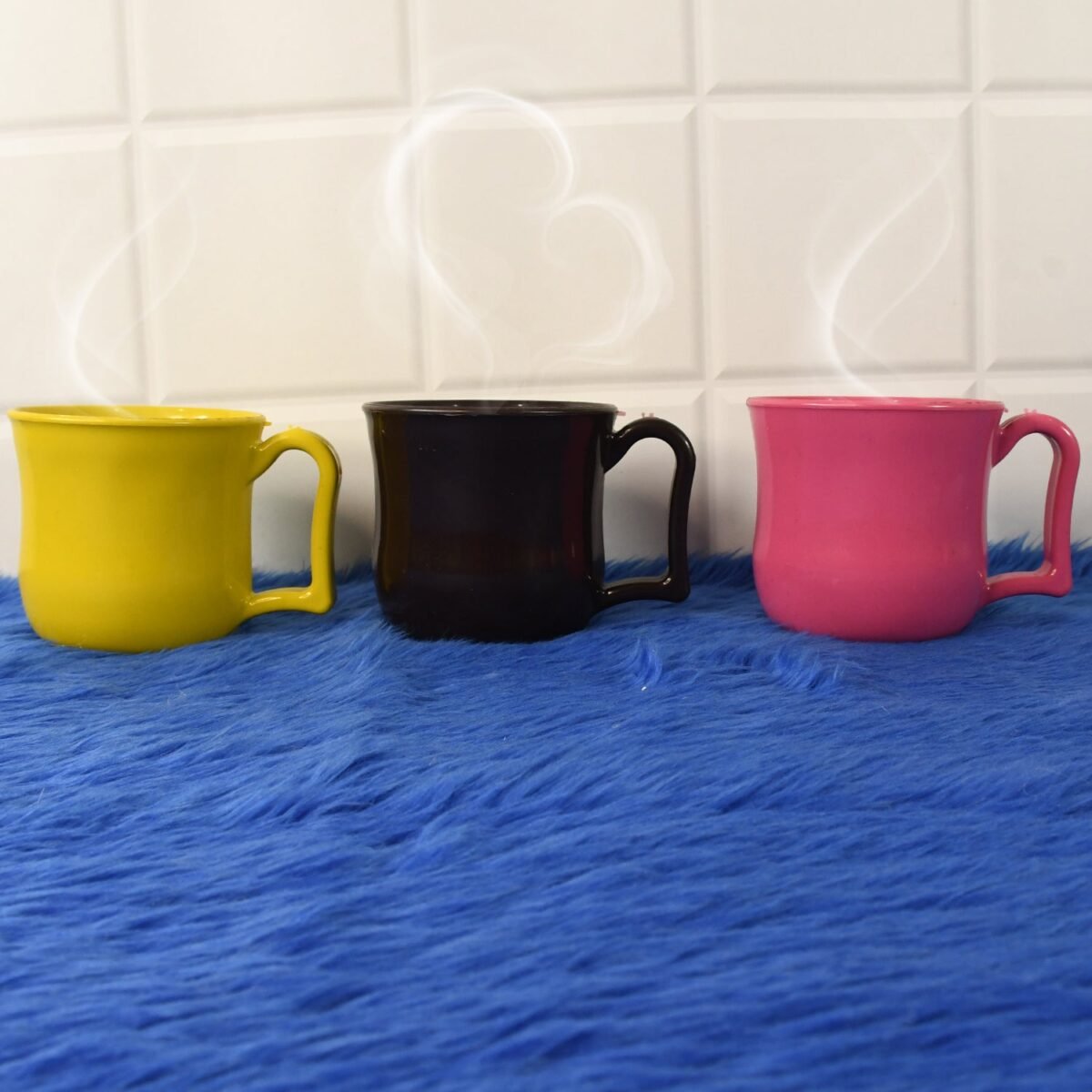Premium Plastic Coffee / Tea Cups / Mug with Handle (1 Pc / Loose / Mix Color) - Image 1