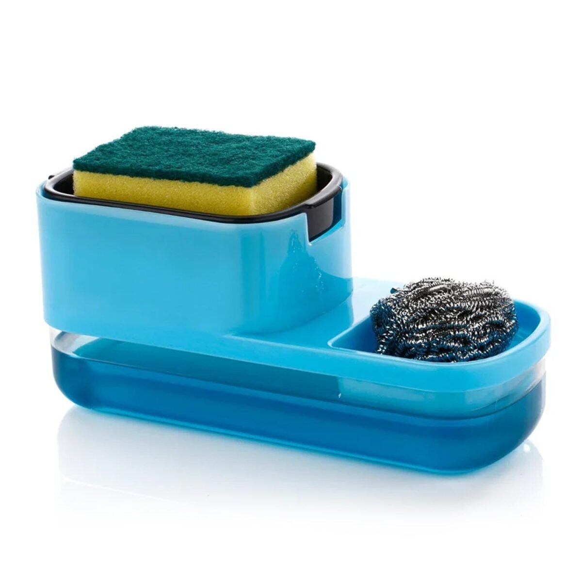 2 in 1 Plastic Dish Soap Liquid Dispenser Sponge Holder (1 Set) - Image 5