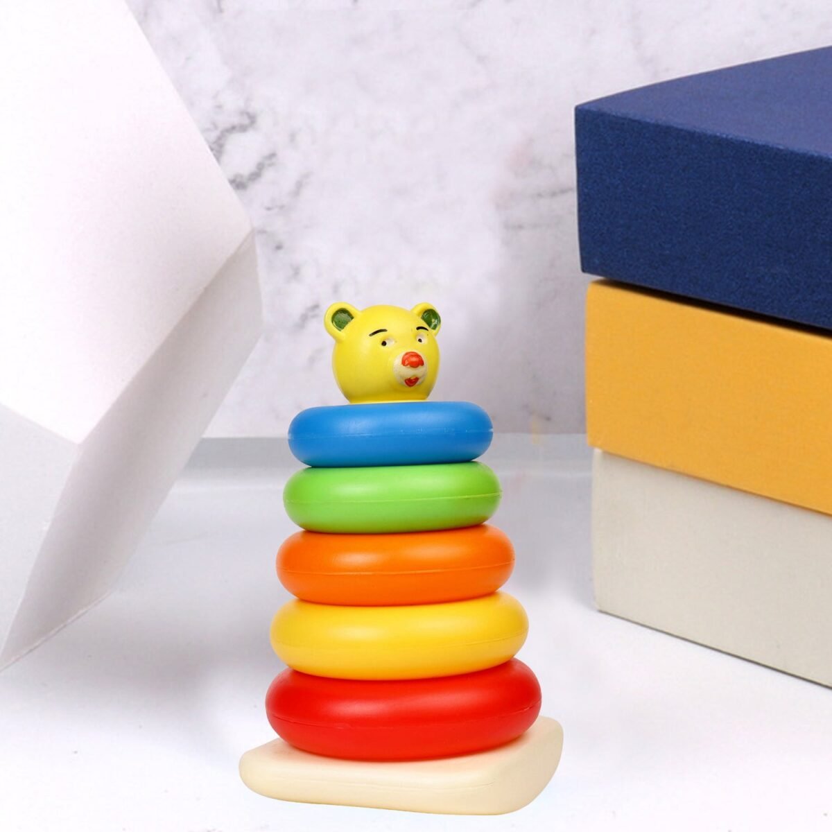 Plastic Baby Kids Teddy Stacking Ring Jumbo Stack Up Educational Toy 5pc - Image 5