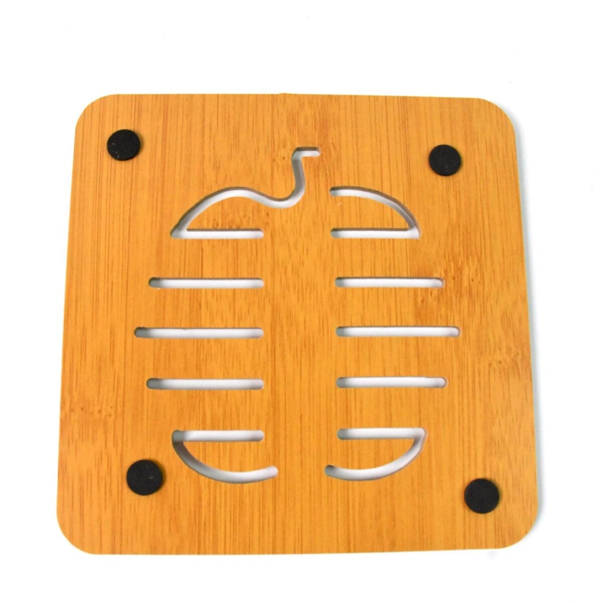 Square Bamboo Wood Table Place mat Hot Pot Cup Mat Tea Coaster(14×14 Cm / 1 Pc) - Image 4