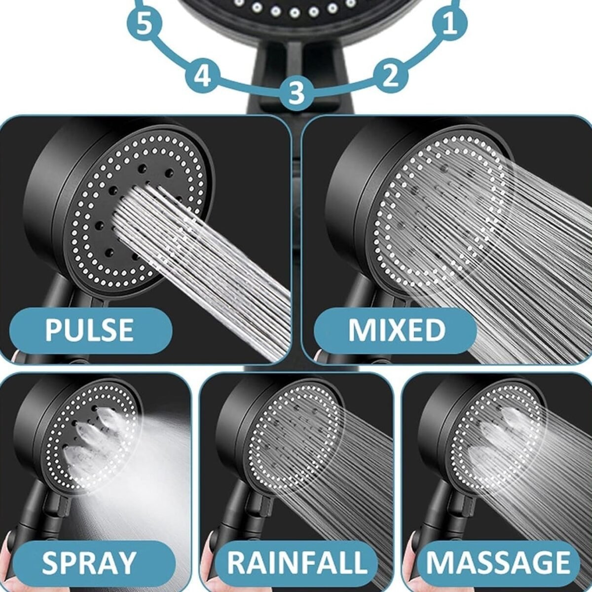 High-Pressure Handheld Shower Head (1 Pc) - Image 4