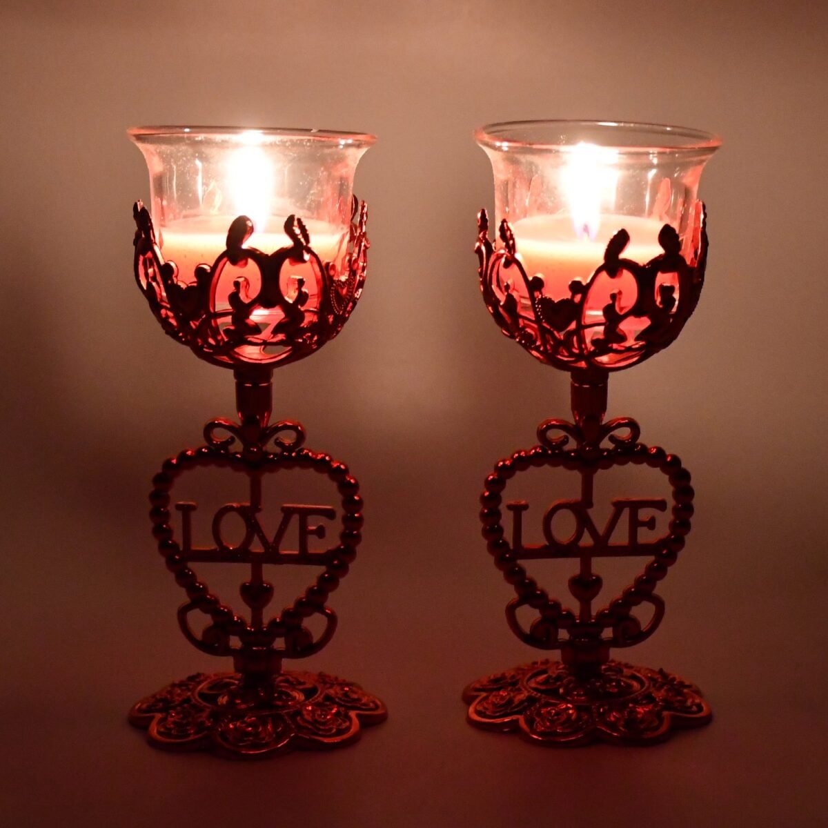Tea Lights Holder Candle Stand (2 Pc Set) - Image 4