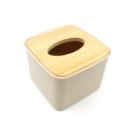 Tissue Box Desktop Stand Bamboo Tissue Cover Box Rectangular Paper Towel Holder Removable Tissue Dispenser for Bathroom Vanity Countertop Bedroom Car Holder Paper Towels Dispenser (1 Pc ) - Image 4