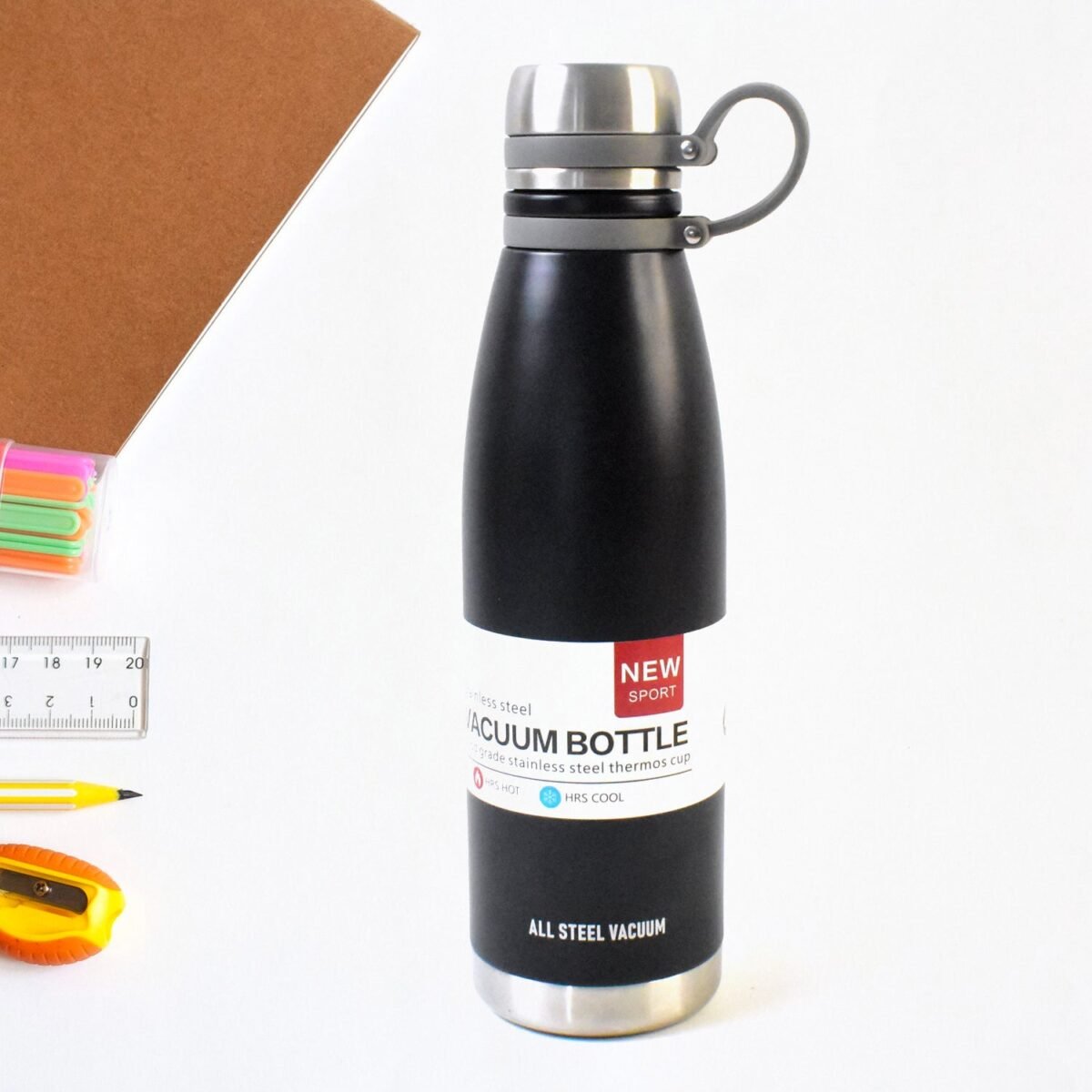 Stainless Steel Vaccum Insulation Water Bottle (1000ml Approx / Mix Design) - Image 1