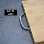 Thick Wooden Bamboo Kitchen Chopping Cutting Slicing Board with Holder for Fruits Vegetables Meat - Image 9