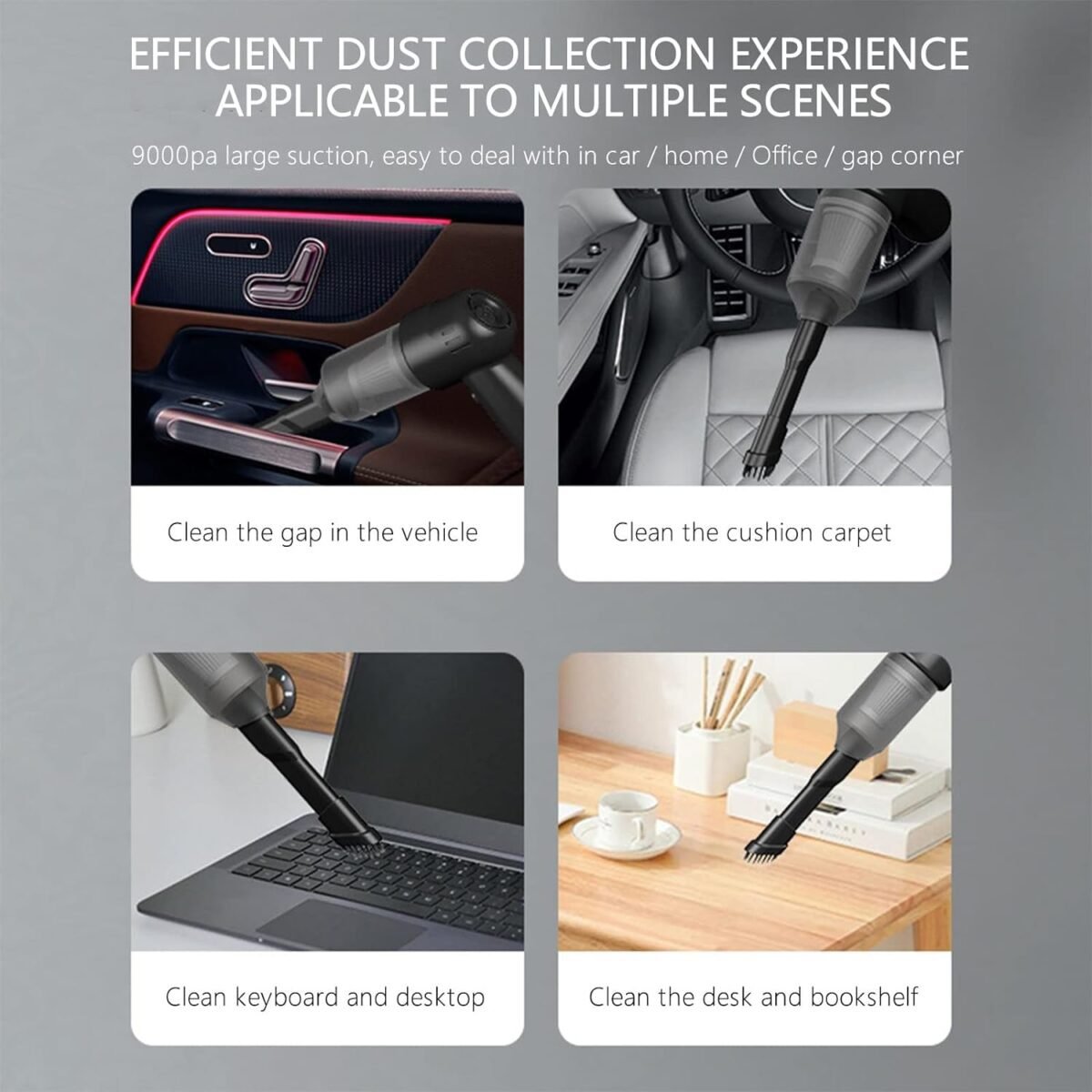 3 in 1 Mini Car Vacuum – Wireless, Rechargeable, Blower & Dust Cleaner for Car, Home & Keyboard - Image 8