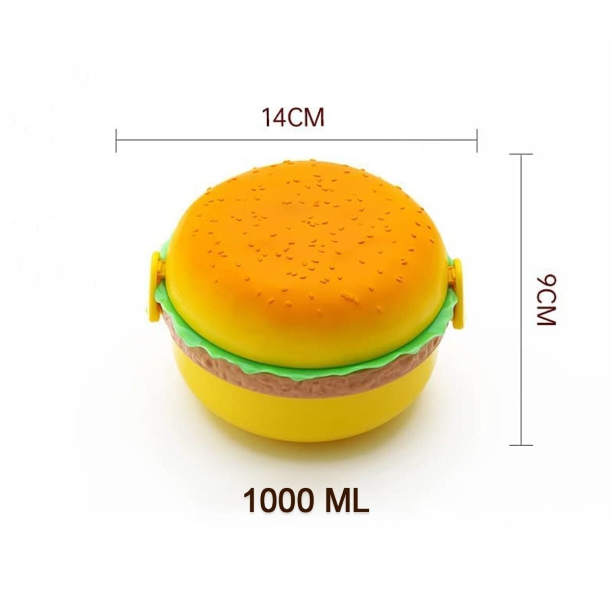 Burger Shape Lunch Box – Double Layer 1000ml Food Container with 2 Spoons for Kids - Image 6