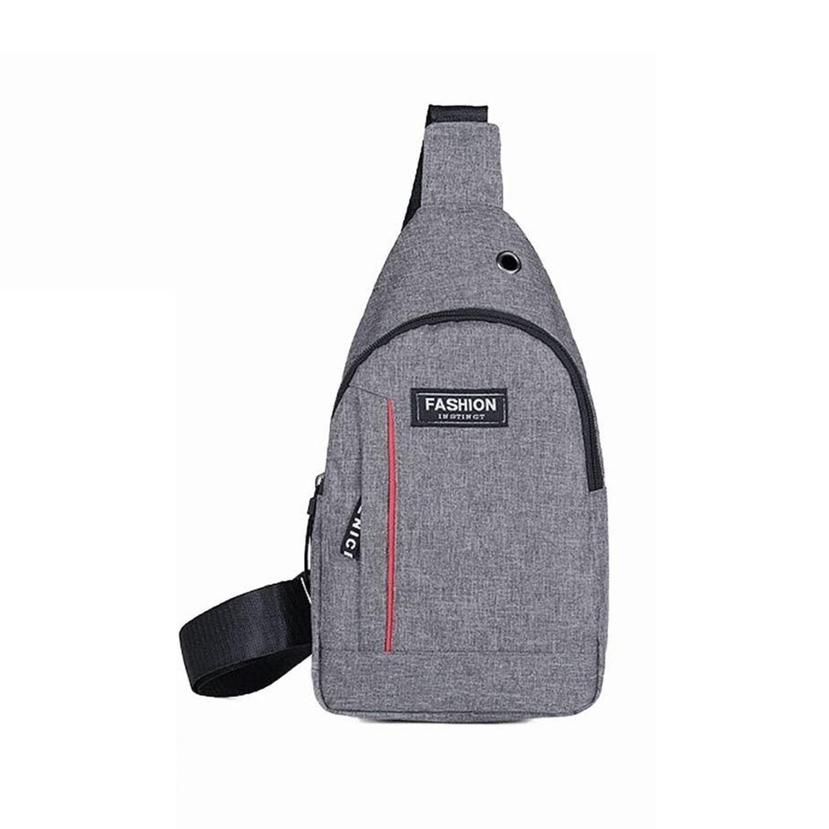 Waterproof Anti-Theft Crossbody Fanny Pack with USB Charging & Earphone Hook (Grey/Blue) - Image 4