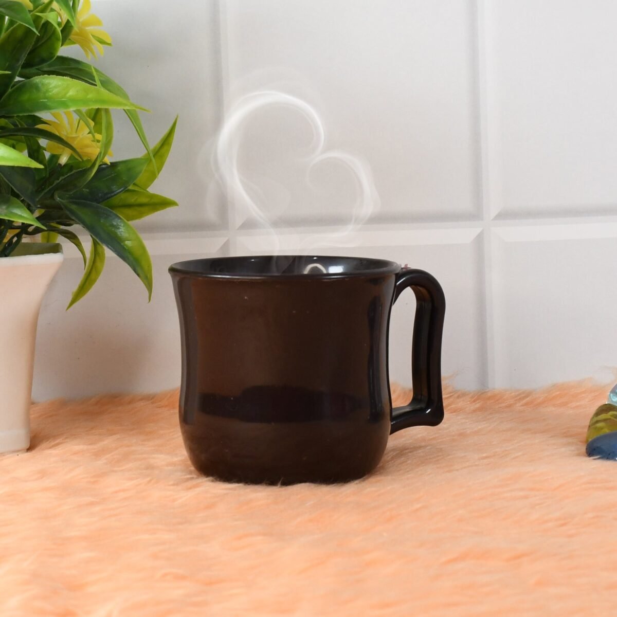 Premium Plastic Coffee / Tea Cups / Mug with Handle (1 Pc / Loose / Mix Color) - Image 4