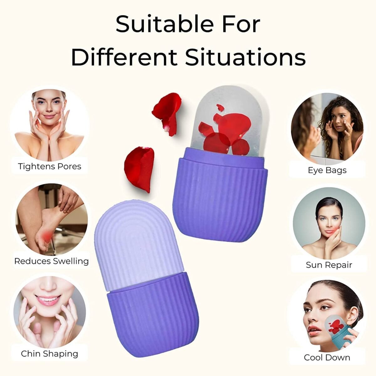 Beauty Ice Roller for Face Massager & Eye Reusable Face Rollers Facial Roller Box - Image 7