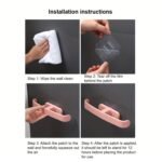 Bathroom Towel Slipper Hanging Rack Self Adhesive Wall Mounted (1 Pc) - Image 8