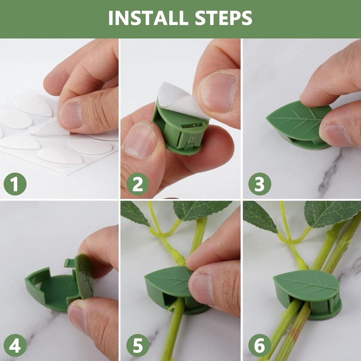 Plant Climbing Wall Clip, Self-Adhesive Vines Support Hooks for Indoor Outdoor Use (10 Pcs Set) - Image 7
