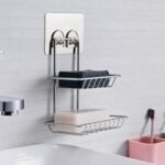Kitchen Bathroom Soaps Storage Rack with 2 Hook for Home - Image 3