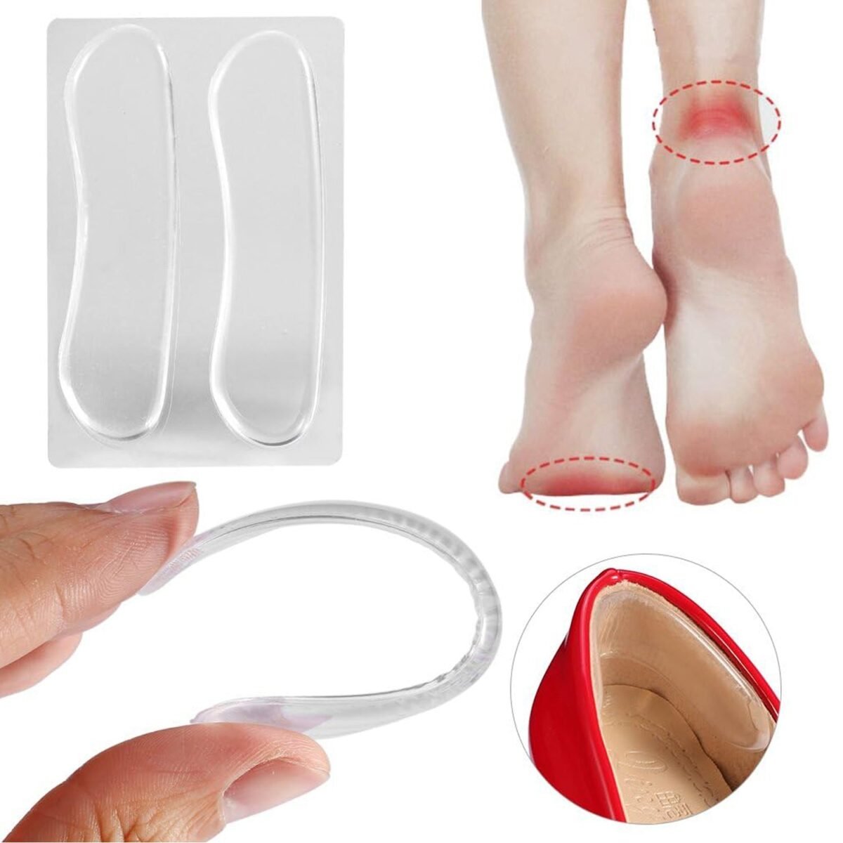 Fabric Sticky Shoe Back Heel Insoles Protector Liner - Image 1