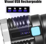 Multifunctional Strong 4 LED Torch Light, Portable Rechargeable Flashlight Long Distance Beam Range 800 Lumens COB Light 4 Mode Emergency for Hiking, Walking, Camping (4 LED Torch) - Image 6