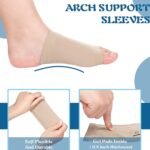 Foot Arch Support for Men & Women | Medial Arch Support for Flat Feet Correction Sleeve with Cushion | Plantar Fasciitis Leg Foot Pain Relief Product | Foot Care for Orthopedic Shoes Slippers, (1 Pair) - Image 7