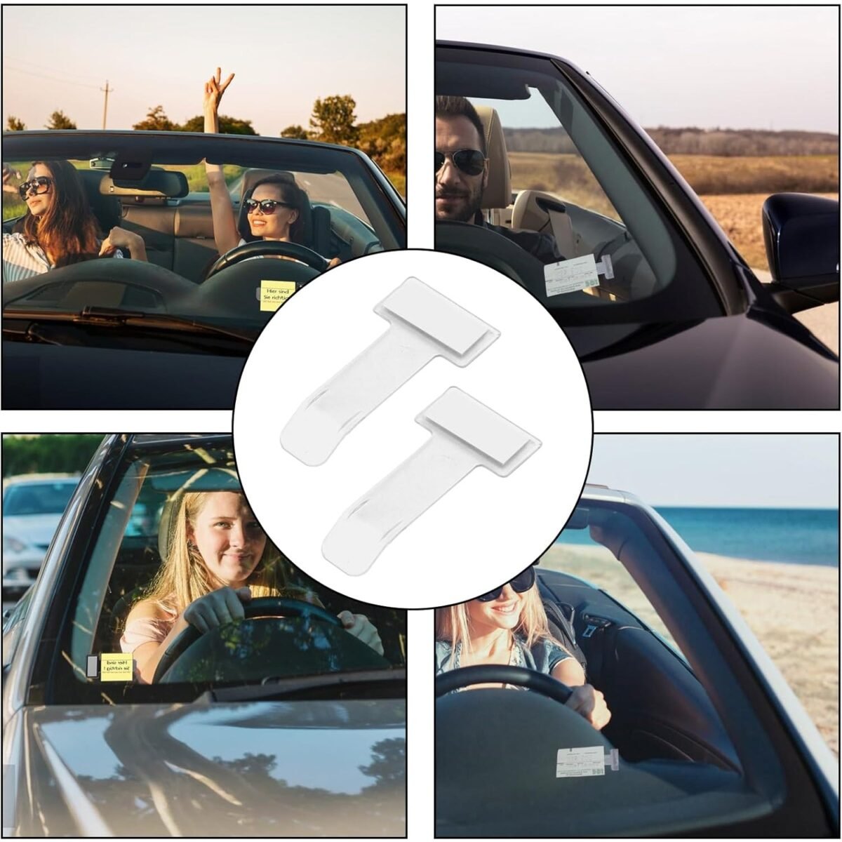 Windscreen cardholder, Fastag Stand, Transparent Ticket Holder Car (2 Pc Set) - Image 6